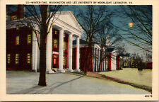 Vtg 1930s Washington & Lee University by Moonlight Lexington VA Postcard picture