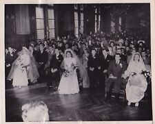 FRENCH TRIPLE WEDDING CELEBRATION * VINTAGE 1949 photo ODDBALL WEDDINGS picture