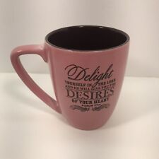 Delight Yourself in the Lord Pink coffee mug Bible Scripture Verse Jesus Love picture