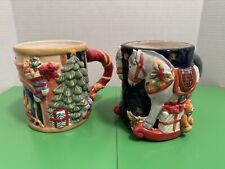 Set Of 2 Certified International Susan Winget 3D Christmas Holiday Mugs FreeShip picture