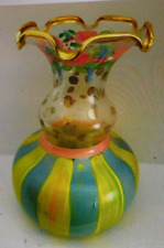 MACKENZIE-CHILDS CHERRY,GOLD FLUTED EDGE, BUD VASE,NEW picture