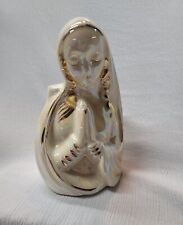 Vintage Praying Virgin Mary Mother Madonna Planter Flower Vase Lusterware Lustre picture