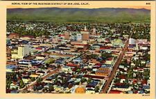 San Jose California Aerial View Of Business District Antique Postcard 1930-1945 picture