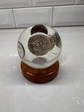 1964 US Coin Mint Set in Lucite Ball Paperweight with Wood Stand picture