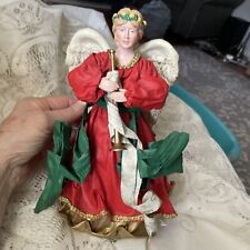 Vintage Taiwan  Angel Figurine Christmas Paper Mache Statue Table Top Large 9.5” picture