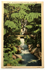 Waterfalls In Westlake Park Los Angeles California CA River Landscape Postcard picture
