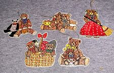 Vintage B. Shackman DIE CUT  2 Sided w/Gold Foil Christmas ORNAMENTS Teddy Bears picture