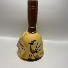 Vintage Tesa Hand Painted Quail Bell Southwest Clay Pottery Wood Handle B8 picture