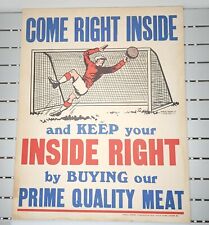 Vintage Rare Ad Poster For Meat w/ Football Soccer Goalie - Samuel Reeves London picture