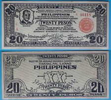 1942 (A) Philippines ~ Mindanao 20 Pesos ~ AU+ ~ WWII Emergency ~ MIN-104 /418 picture