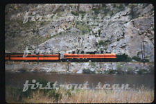 R DUPLICATE SLIDE - Milwaukee Road MILW Electric Passenger Action by River 1950s picture