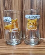 Vintage 1981 Morris the Cat Drinking Glasses Libbey 9 Lives Set Of 2 picture