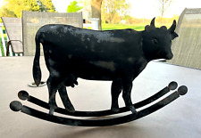 Vintage Folk Art Metal Tin Handmade Free Standing Cow Figure* Primitive * Farm picture
