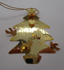Vintage 1988 Hallmark Gold Tone Christmas Tree Ornament picture