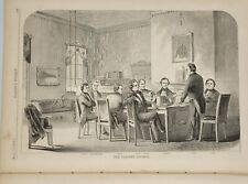 Harper's Weekly 3/13/1858 President Buchanan reception + cabinet/ 2nd Opium War picture