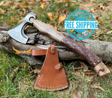 CUSTOM HAND FORGED STEEL VIKING BEARDED CAMPING HATCHET TOMAHAWK AXE picture