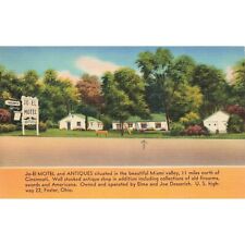 Postcard Jo-El Motel and Antiques, Miami Valley, Foster, Ohio Vintage Linen picture