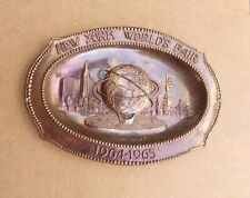 Vintage 1964-65 New York World's Fair Copper Unisphere Oval Tray  picture