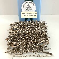 169 Victorian Christmas Tree Tinsel 5” Tin Ornaments Silver Twisted Spiral Shiny picture