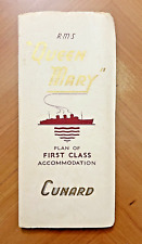 1953 Original R.M.S Queen Mary “Plan of First Class Accommodation” Map/Manual picture