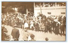 1913 Bicycle Boys Crowd Harvest Festival Hart MI RPPC Photo Unposted Postcard picture