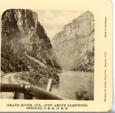 COLORADO, Grand River, Just Above Glenwood Springs, D.&R.G.R.R--Stereoview PR136 picture