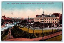 1912 Inland Empire Electric Interurban Terminal Station View Spokane WA Postcard picture