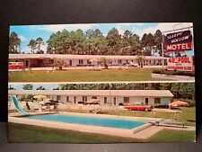 Postcard St Petersburg FL c1950s - Sleepy Hollow Motel Swimming Pool - Old Cars picture