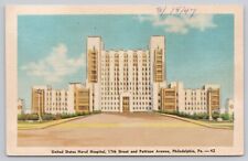 U.S. Naval Hospital Philadelphia Pennsylvania Vintage Linen Postcard picture