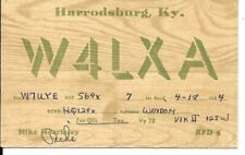 QSL 1954 Harrodsburg    Kentucky   radio card picture