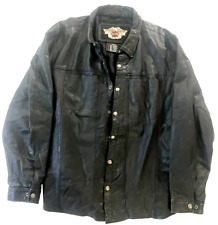 Harley Davidson Men's vintage black leather Motorcycle jacket size -photo chart picture