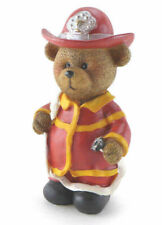 Firefighter Bear Holding Fire Hose Figurine Statue 5 1/2 Inches Tall Polystone picture