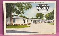 postcard ~ ST AUGUSTINE FL ~KEYSTONE COURT  ~  1940's picture