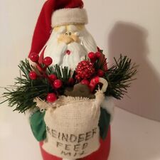 Santa Claus Decorative Holiday Figurine 8 Inch Reindeer Feed use wear see pics picture