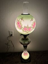 Excellent Vintage Hand Painted GWTW Parlor Lamp 3 Tier 3 Way Electric Signed picture