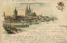 PC GERMANY, COLOGNE SEEN BY DEUTZ, Vintage LITHO Postcard (b31882) picture