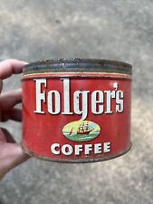 Vintage Folgers Coffee Can Tin 1952 Empty No Lid picture