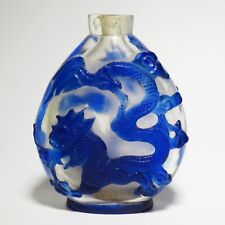 Vintage Chinese Peking Glass Dragon Snuff Bottle 4