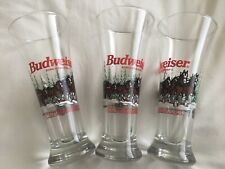 LOT OF 3 1996 BUDWEISER KING OF BEERS CLYDESDALES PINT GLASSES OFFICIAL PRODUCT picture