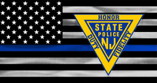 New Jersey State Police window decal OFFICIAL NJSP NJ Blue Line triangle picture