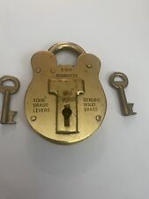Vintage Old English Solid Brass Lock With 2 Keys Jas. Morgan & Sons Ltd, No Rust picture