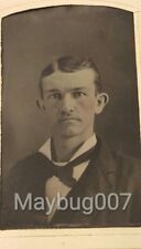 Tintype Photograph Portrait Young Man Identified J. Atkins Family History 1800s picture