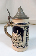Vtg DBGM Ceramic German Style Lidded Beer Mug Stein #1822 / 6 1/4