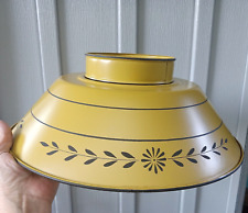 Vintage Metal Lamp Shade Toleware Mustard Yellow 6.75