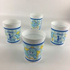 Care Bears Happy 1st Birthday Cups Treat Container Lot Bedtime Bear Vintage TCFC picture