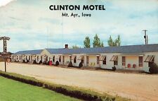 Mount Ayr Iowa, Clinton Motel Advertising Old Sign, Vintage Postcard picture
