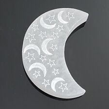 KCGS 10cm Selenite Crystal Crescent Moon Charging Energy Plate MOROCCO #0040 picture