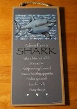 ADVICE FROM A SHARK SIGN Great White Shark Ocean Sea Life Beach Home Decor NEW picture