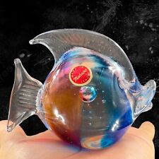 Venetian Murano Art Glass Fish Hand Blown Glass Hand Crafted Multicolor Italy picture