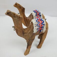 Vintage Hand Carved Wood Camels Approximately 3.25 Inch LOT OF 2 picture